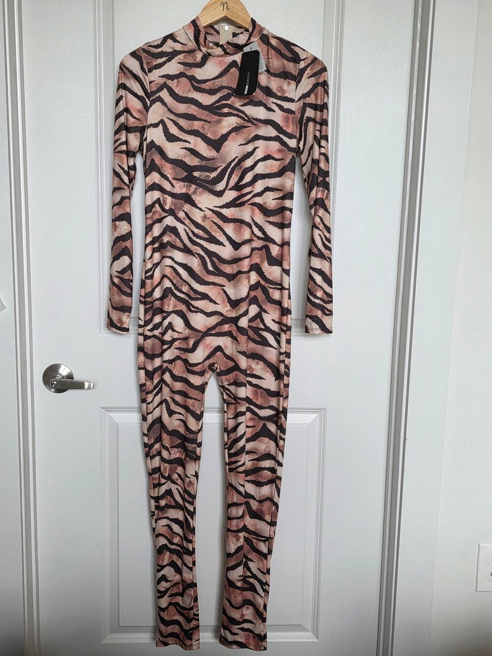 Fashion Nova Tiger Print Bodycon Jumpsuit